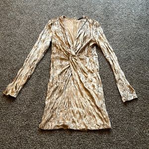 Velvet Long-sleeves Mini Dress